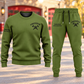 Firefighter Minimal Badge sweater and jogger combo, hero view with name and company artwork