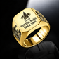 Logger Signature Crest ring in Gold, showing CUSTOM NAME and SINCE 2000