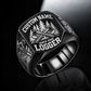 Logger Bold Lettering ring in Black, showing CUSTOM NAME and SINCE 2000