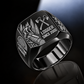Logger Split Emblem ring in Black, showing CUSTOM NAME and SINCE 2000