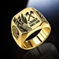 Logger Split Emblem ring in Gold, showing CUSTOM NAME and SINCE 2000