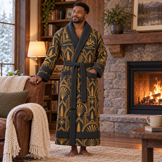 Personalized Logger Bathrobe - Art Deco Craft lifestyle view