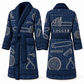 Personalized Logger Bathrobe - Blueprint Workshop blue front and back view