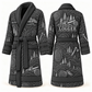 Personalized Logger Bathrobe - Contour Lines slate front and back view