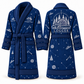 Personalized Logger Bathrobe - Night Shift blue front and back view