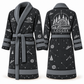Personalized Logger Bathrobe - Night Shift slate front and back view