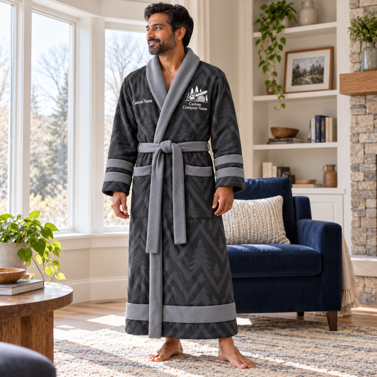 Personalized Logger Bathrobe - Signature Silhouette lifestyle view