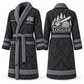 Personalized Logger Bathrobe - Signature Silhouette slate front and back view