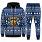 logger navy Winter Snowflake full-zip hoodie and jogger combo with Custom Name and Custom Company Name