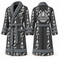 Personalized Logger Bathrobe - Workbench Stripes slate front and back view
