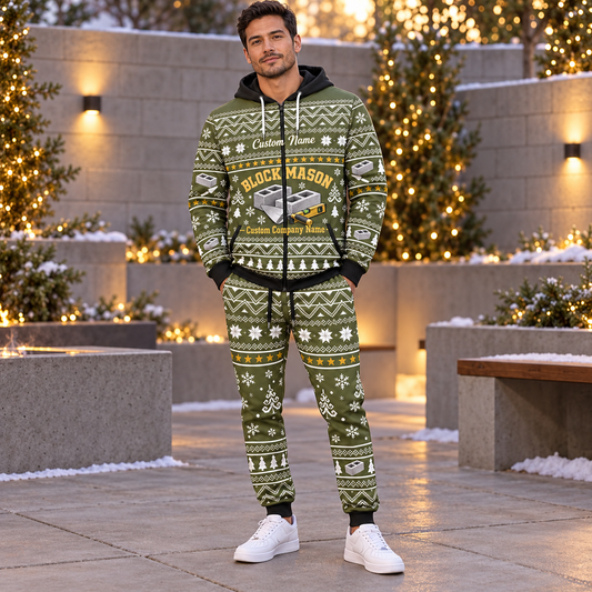Blockmason matching top and jogger combo worn by an adult model