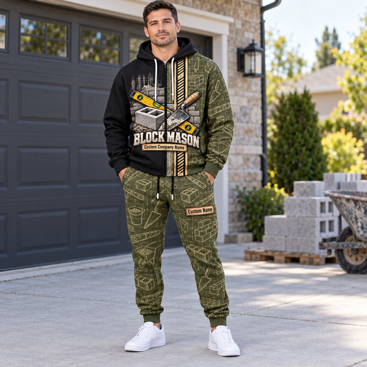 Blockmason matching top and jogger combo worn by an adult model
