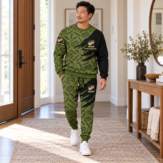 Blockmason matching top and jogger combo worn by an adult model