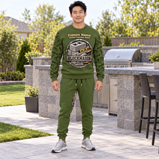 Blockmason matching top and jogger combo worn by an adult model