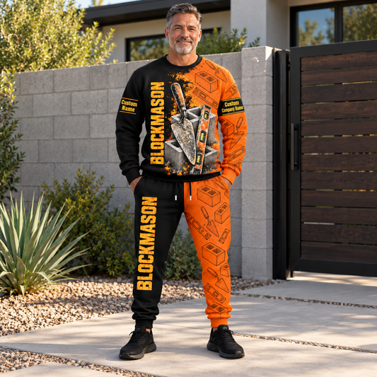 Blockmason matching top and jogger combo worn by an adult model