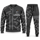 Blockmason matching top and jogger combo in Charcoal with name and company artwork