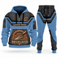 Bricklayer matching top and jogger combo in Slate Blue with name and company artwork