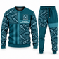 Bricklayer matching top and jogger combo in Teal with name and company artwork