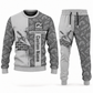 Bricklayer sweater and jogger matching set in light-gray with Custom Name and Custom Company Name artwork