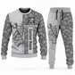 Stonemason matching top and jogger combo in Light Gray with name and company artwork