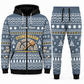 Stonemason matching top and jogger combo in Blue Gray with name and company artwork