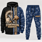 Stonemason matching top and jogger combo in Navy with name and company artwork