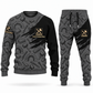 Stonemason matching top and jogger combo in Charcoal with name and company artwork