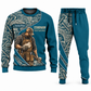 Stonemason matching top and jogger combo in Teal with name and company artwork