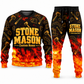 Stonemason matching top and jogger combo in Typography with name and company artwork