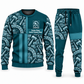Stonemason matching top and jogger combo in Teal with name and company artwork