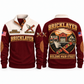 Bricklayer Building Main Street Sports Sweatshirt Jujube Red front and back