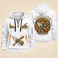 Bricklayer Built by Hand Quarter Zip Hoodie in White, front and back