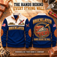 Bricklayer Hands Behind the Wall Sports Sweatshirt Navy listing hero on masonry workbench