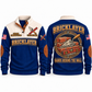 Bricklayer Hands Behind the Wall Sports Sweatshirt Navy front and back