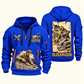 Blockmason Masonry Tools Quarter Zip Hoodie Blue front and back