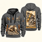 Blockmason Masonry Tools Quarter Zip Hoodie Gray front and back
