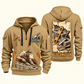 Blockmason Masonry Tools Quarter Zip Hoodie Khaki front and back