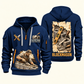 Blockmason Masonry Tools Quarter Zip Hoodie Navy front and back