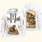 Blockmason Masonry Tools Quarter Zip Hoodie White front and back