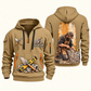 Blockmason Blockwork Craft Quarter Zip Hoodie Khaki front and back
