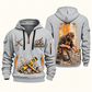 Blockmason Blockwork Craft Quarter Zip Hoodie Light Grey front and back