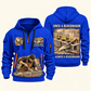 Blockmason Once and Always Quarter Zip Hoodie Blue front and back