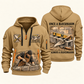 Blockmason Once and Always Quarter Zip Hoodie Khaki front and back