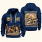 Blockmason Once and Always Quarter Zip Hoodie Navy front and back