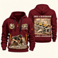 Blockmason Once and Always Quarter Zip Hoodie Wine Red front and back