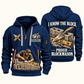 Blockmason Proud Craftsperson Quarter Zip Hoodie Navy front and back