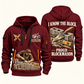 Blockmason Proud Craftsperson Quarter Zip Hoodie Wine Red front and back