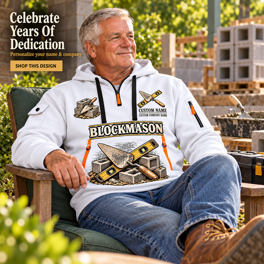 Blockmason Lifelong Craft Quarter Zip Hoodie White listing hero