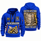 Blockmason Built to Last Quarter Zip Hoodie Blue front and back