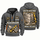Blockmason Built to Last Quarter Zip Hoodie Gray front and back
